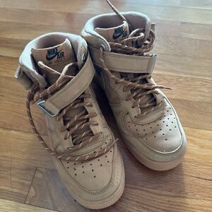 Nike Air Force High-Top Sneakers in Brown